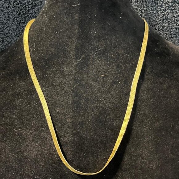 5mm Wide Flat 10K Gold 24" Necklace